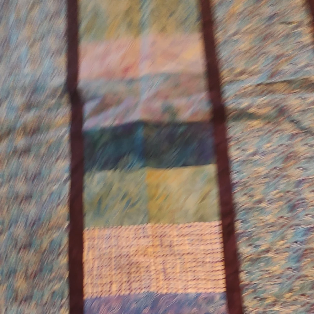 Pick Up Sticks Hand Crafted Quilt Top with Blue and Purple Hues
